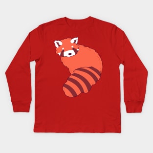 Cutie Red Panda Kids Long Sleeve T-Shirt